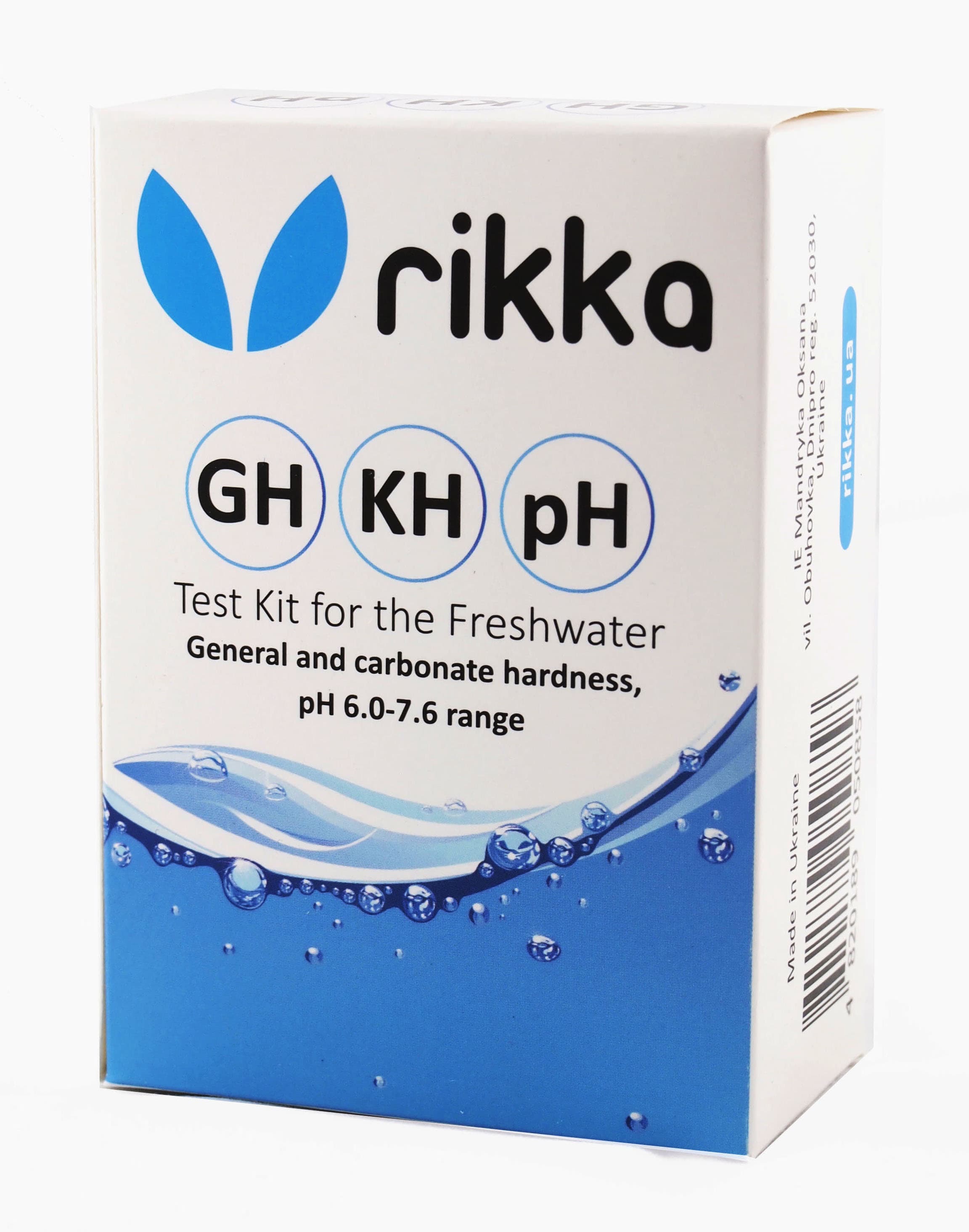 Тест набір для прісної води gh-kh-ph. 3 тести в одному наборі, rikka